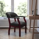 Flash Furniture B-Z105-LF-0005-BK-LEA-GG Conference Chair w/ Black Italian Leather Upholstery & Mahogany Wood Frame thumbnail 9