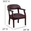 Flash Furniture B-Z105-LF19-LEA-GG Conference Chair w/ Burgundy Italian Leather Upholstery & Mahogany Wood Frame thumbnail 2