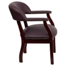Flash Furniture B-Z105-LF19-LEA-GG Conference Chair w/ Burgundy Italian Leather Upholstery & Mahogany Wood Frame thumbnail 3
