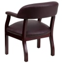 Flash Furniture B-Z105-LF19-LEA-GG Conference Chair w/ Burgundy Italian Leather Upholstery & Mahogany Wood Frame thumbnail 4