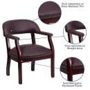 Flash Furniture B-Z105-LF19-LEA-GG Conference Chair w/ Burgundy Italian Leather Upholstery & Mahogany Wood Frame thumbnail 6