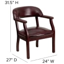 Flash Furniture B-Z105-OXBLOOD-GG Conference Chair w/ Burgundy Vinyl Upholstery & Mahogany Wood Frame thumbnail 2