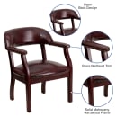 Flash Furniture B-Z105-OXBLOOD-GG Conference Chair w/ Burgundy Vinyl Upholstery & Mahogany Wood Frame thumbnail 6
