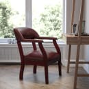Flash Furniture B-Z105-OXBLOOD-GG Conference Chair w/ Burgundy Vinyl Upholstery & Mahogany Wood Frame thumbnail 9