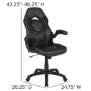 Flash Furniture CH-00095-BK-GG Swivel Gaming Chair w/ Black LeatherSoft Back & Seat - Black Base w/ Casters thumbnail 2