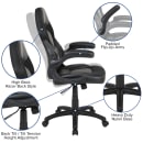 Flash Furniture CH-00095-BK-GG Swivel Gaming Chair w/ Black LeatherSoft Back & Seat - Black Base w/ Casters thumbnail 6