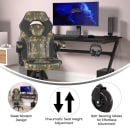 Flash Furniture CH-00095-CAM-RLB-GG Swivel Gaming Chair w/ Black & Camo LeatherSoft Back & Seat - Black Base thumbnail 5