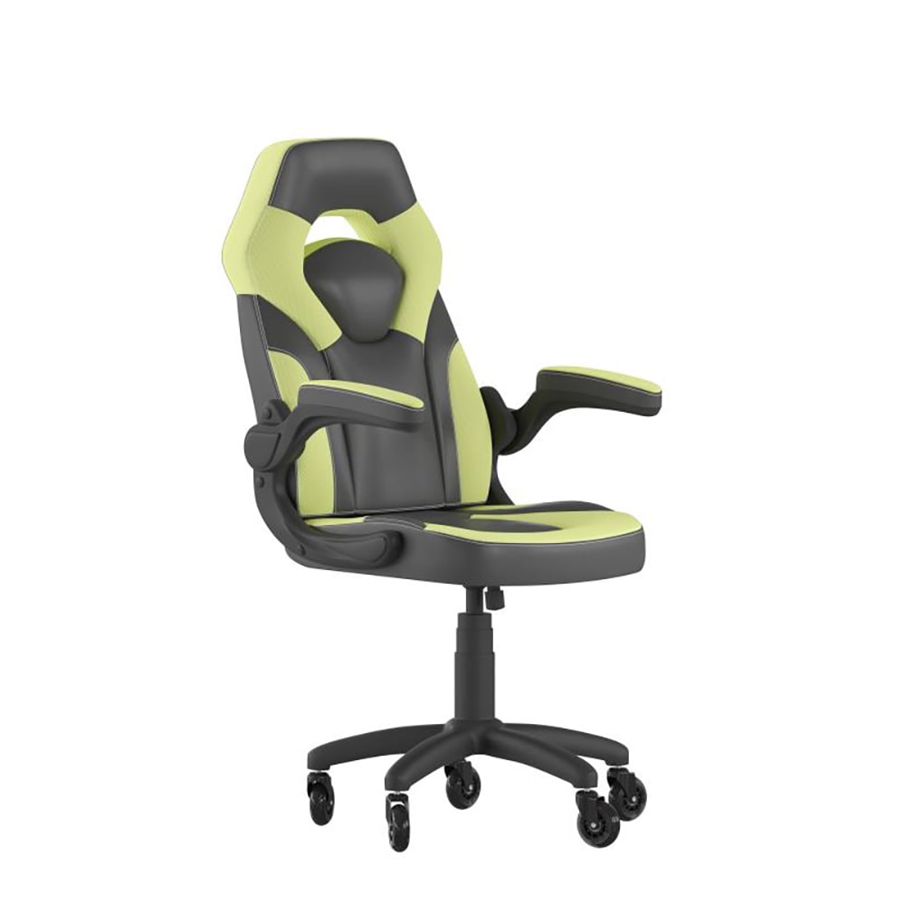 Flash Furniture CH-00095-GN-RLB-GG Swivel Gaming Chair w/ Black & Neon Green LeatherSoft Back & Seat - Black Base