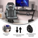 Flash Furniture CH-00095-GY-RLB-GG Swivel Gaming Chair w/ Black & Gray LeatherSoft Back & Seat - Black Base thumbnail 5