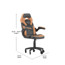 Flash Furniture CH-00095-OR-RLB-GG Swivel Gaming Chair w/ Black & Orange LeatherSoft Back & Seat - Black Base thumbnail 2