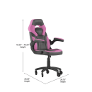 Flash Furniture CH-00095-PK-RLB-GG Swivel Gaming Chair w/ Black & Pink LeatherSoft Back & Seat - Black Base thumbnail 2