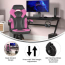 Flash Furniture CH-00095-PK-RLB-GG Swivel Gaming Chair w/ Black & Pink LeatherSoft Back & Seat - Black Base thumbnail 5