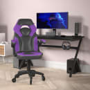 Flash Furniture CH-00095-PR-RLB-GG Swivel Gaming Chair w/ Black & Purple LeatherSoft Back & Seat - Black Base thumbnail 4