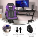 Flash Furniture CH-00095-PR-RLB-GG Swivel Gaming Chair w/ Black & Purple LeatherSoft Back & Seat - Black Base thumbnail 5