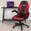Flash Furniture CH-00095-RED-GG Swivel Gaming Chair w/ Black & Red LeatherSoft Back & Seat - Black Base w/ Casters thumbnail 11