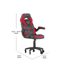 Flash Furniture CH-00095-RED-RLB-GG Swivel Gaming Chair w/ Black & Red LeatherSoft Back & Seat - Black Base thumbnail 2
