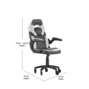 Flash Furniture CH-00095-WH-RLB-GG Swivel Gaming Chair w/ Black & White LeatherSoft Back & Seat - Black Base thumbnail 2