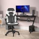Flash Furniture CH-00095-WH-RLB-GG Swivel Gaming Chair w/ Black & White LeatherSoft Back & Seat - Black Base thumbnail 4