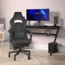 Flash Furniture CH-00288-BK-BK-RLB-GG Swivel Gaming Chair w/ Footrest - LeatherSoft Back & Seat, Black thumbnail 3