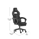 Flash Furniture CH-00288-BK-RLB-GG Swivel Gaming Chair w/ Footrest - LeatherSoft Back & Seat, Black/Gray thumbnail 2