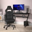 Flash Furniture CH-00288-BK-RLB-GG Swivel Gaming Chair w/ Footrest - LeatherSoft Back & Seat, Black/Gray thumbnail 3