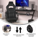 Flash Furniture CH-00288-BK-RLB-GG Swivel Gaming Chair w/ Footrest - LeatherSoft Back & Seat, Black/Gray thumbnail 5