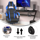 Flash Furniture CH-00288-BL-RLB-GG Swivel Gaming Chair w/ Footrest - LeatherSoft Back & Seat, Black/Blue thumbnail 5