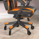 Flash Furniture CH-00288-OR-RLB-GG Swivel Gaming Chair w/ Footrest - LeatherSoft Back & Seat, Black/Orange thumbnail 4