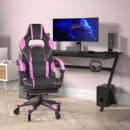 Flash Furniture CH-00288-PR-RLB-GG Swivel Gaming Chair w/ Footrest - LeatherSoft Back & Seat, Black/Pink thumbnail 3