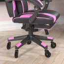 Flash Furniture CH-00288-PR-RLB-GG Swivel Gaming Chair w/ Footrest - LeatherSoft Back & Seat, Black/Pink thumbnail 4