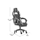 Flash Furniture CH-00288-WH-RLB-GG Swivel Gaming Chair w/ Footrest - LeatherSoft Back & Seat, Black/White thumbnail 2