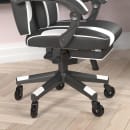 Flash Furniture CH-00288-WH-RLB-GG Swivel Gaming Chair w/ Footrest - LeatherSoft Back & Seat, Black/White thumbnail 4