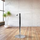 Flash Furniture CH-1-GG 23 3/4" Round Table w/ Square White Wood Swivel Top - Chrome Base thumbnail 3