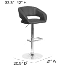 Flash Furniture CH-122070-BK-GG Swivel Bar Stool w/ Rounded Back & Black Vinyl Seat, Chrome thumbnail 2