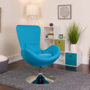 Flash Furniture CH-162430-AQ-FAB-GG Swivel Reception Arm Chair - Aqua Fabric Upholstery thumbnail 9