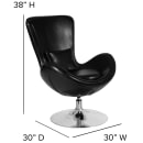 Flash Furniture CH-162430-BK-LEA-GG Swivel Reception Arm Chair - Black LeatherSoft Upholstery thumbnail 2