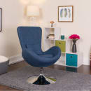 Flash Furniture CH-162430-BL-FAB-GG Swivel Reception Arm Chair - Blue Fabric Upholstery thumbnail 9