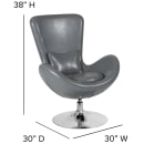 Flash Furniture CH-162430-GY-LEA-GG Swivel Reception Arm Chair - Gray LeatherSoft Upholstery thumbnail 2