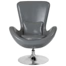 Flash Furniture CH-162430-GY-LEA-GG Swivel Reception Arm Chair - Gray LeatherSoft Upholstery thumbnail 5