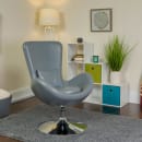 Flash Furniture CH-162430-GY-LEA-GG Swivel Reception Arm Chair - Gray LeatherSoft Upholstery thumbnail 9