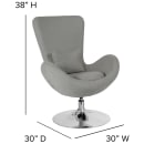 Flash Furniture CH-162430-LTGY-FAB-GG Swivel Reception Arm Chair - Light Gray Fabric Upholstery thumbnail 2