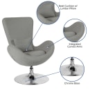 Flash Furniture CH-162430-LTGY-FAB-GG Swivel Reception Arm Chair - Light Gray Fabric Upholstery thumbnail 6
