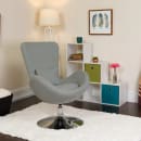 Flash Furniture CH-162430-LTGY-FAB-GG Swivel Reception Arm Chair - Light Gray Fabric Upholstery thumbnail 9