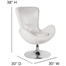 Flash Furniture CH-162430-WH-LEA-GG Swivel Reception Arm Chair - White LeatherSoft Upholstery thumbnail 2