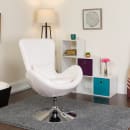 Flash Furniture CH-162430-WH-LEA-GG Swivel Reception Arm Chair - White LeatherSoft Upholstery thumbnail 9