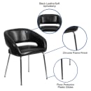 Flash Furniture CH-162731-BK-GG Reception Chair w/ Black LeatherSoft Upholstery - Chrome Legs thumbnail 6
