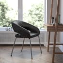 Flash Furniture CH-162731-BK-GG Reception Chair w/ Black LeatherSoft Upholstery - Chrome Legs thumbnail 9