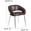 Flash Furniture CH-162731-BN-GG Reception Chair w/ Brown LeatherSoft Upholstery - Chrome Legs thumbnail 2