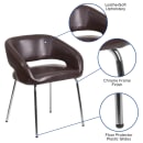 Flash Furniture CH-162731-BN-GG Reception Chair w/ Brown LeatherSoft Upholstery - Chrome Legs thumbnail 6
