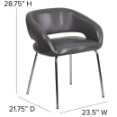 Flash Furniture CH-162731-GY-GG Reception Chair w/ Gray LeatherSoft Upholstery - Chrome Legs thumbnail 2
